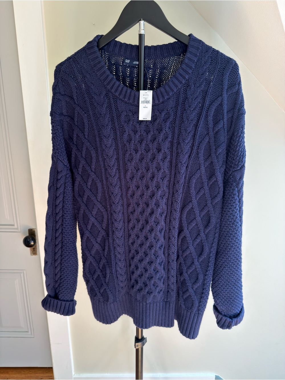 GAP Navy Cable-Knit Crew Sweater